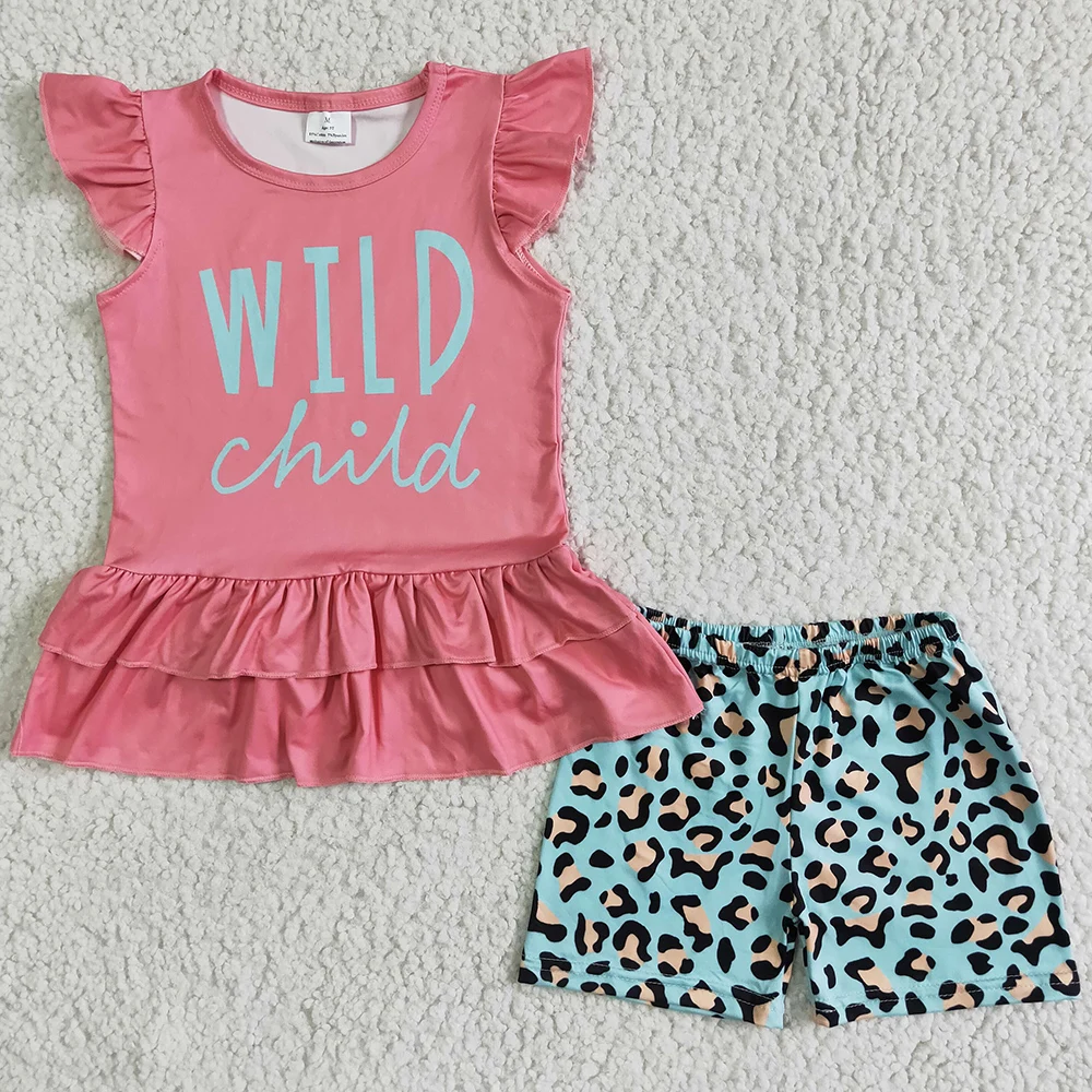 RTS Baby Girls Summer Clothes Set Wild Child Double Tunic Top Ruffle Leopard Shorts Girls Boutique Outfits Fashion Kids Clothing
RTS Baby Girls Summer Clothes Set Wild Child Double Tunic Top Ruffle Leopard Shorts Girls Boutique Outfits Fashion Kids Clothing