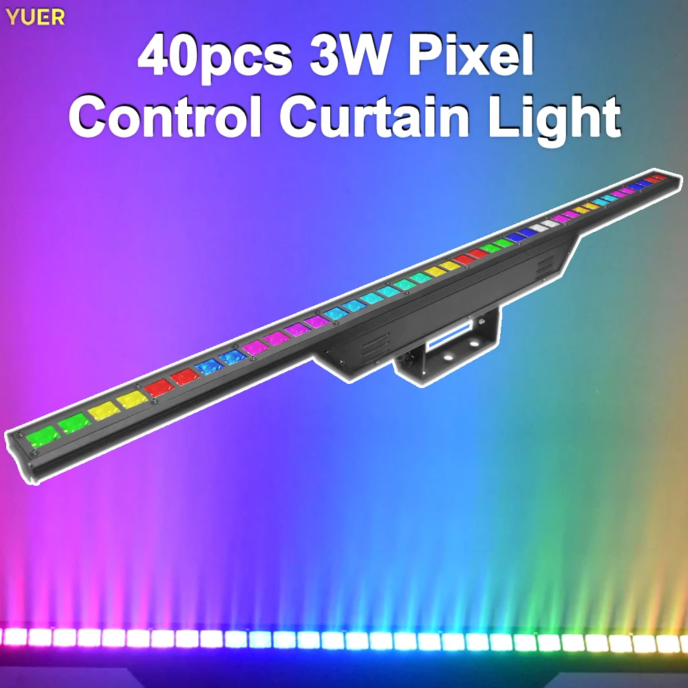 40 x 3W RGB LED Pixel Curtain Light DMX512 Sound Active 1x1 Pixel Control Smooth Dimming 20Hz Strobe Indoor IP20 for Stage Event
40 x 3W RGB LED Pixel Curtain Light DMX512 Sound Active 1x1 Pixel Control Smooth Dimming 20Hz Strobe Indoor IP20 for Stage Event