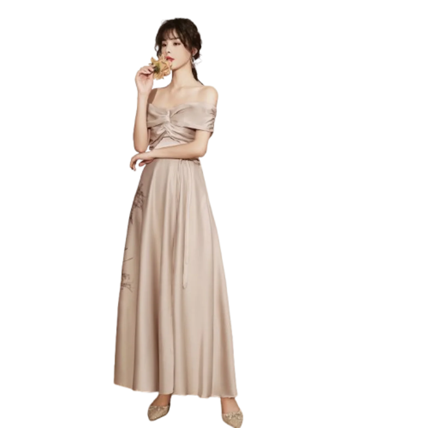 Wedding Bridesmaid Dress Simple Atmosphere High Satin Spring Champagne Suspender Dress Women's Gold Elegant Dresses Evening Gown
Wedding Bridesmaid Dress Simple Atmosphere High Satin Spring Champagne Suspender Dress Women's Gold Elegant Dresses Evening Gown
