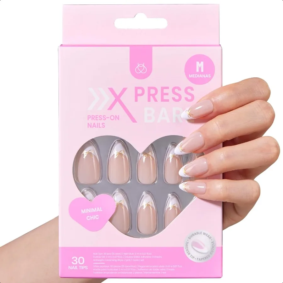 Beetles X PR BARE French Tip Pr On Nails Medium Almond Minimal Chic Pr ons with Glue Cuticle Oils 30Pcs 15 Sizes Reusable Stick
Beetles X PR BARE French Tip Pr On Nails Medium Almond Minimal Chic Pr ons with Glue Cuticle Oils 30Pcs 15 Sizes Reusable Stick