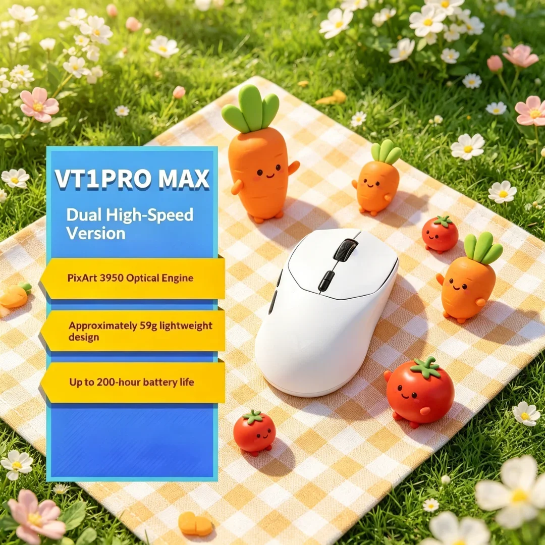 RAPOO VT1PRO MAX Wireless Gaming Mouse 59g Celestial Light 8KHz Polling Rate 30000DPI 9 Programmable Buttons Glorious
RAPOO VT1PRO MAX Wireless Gaming Mouse 59g Celestial Light 8KHz Polling Rate 30000DPI 9 Programmable Buttons Glorious