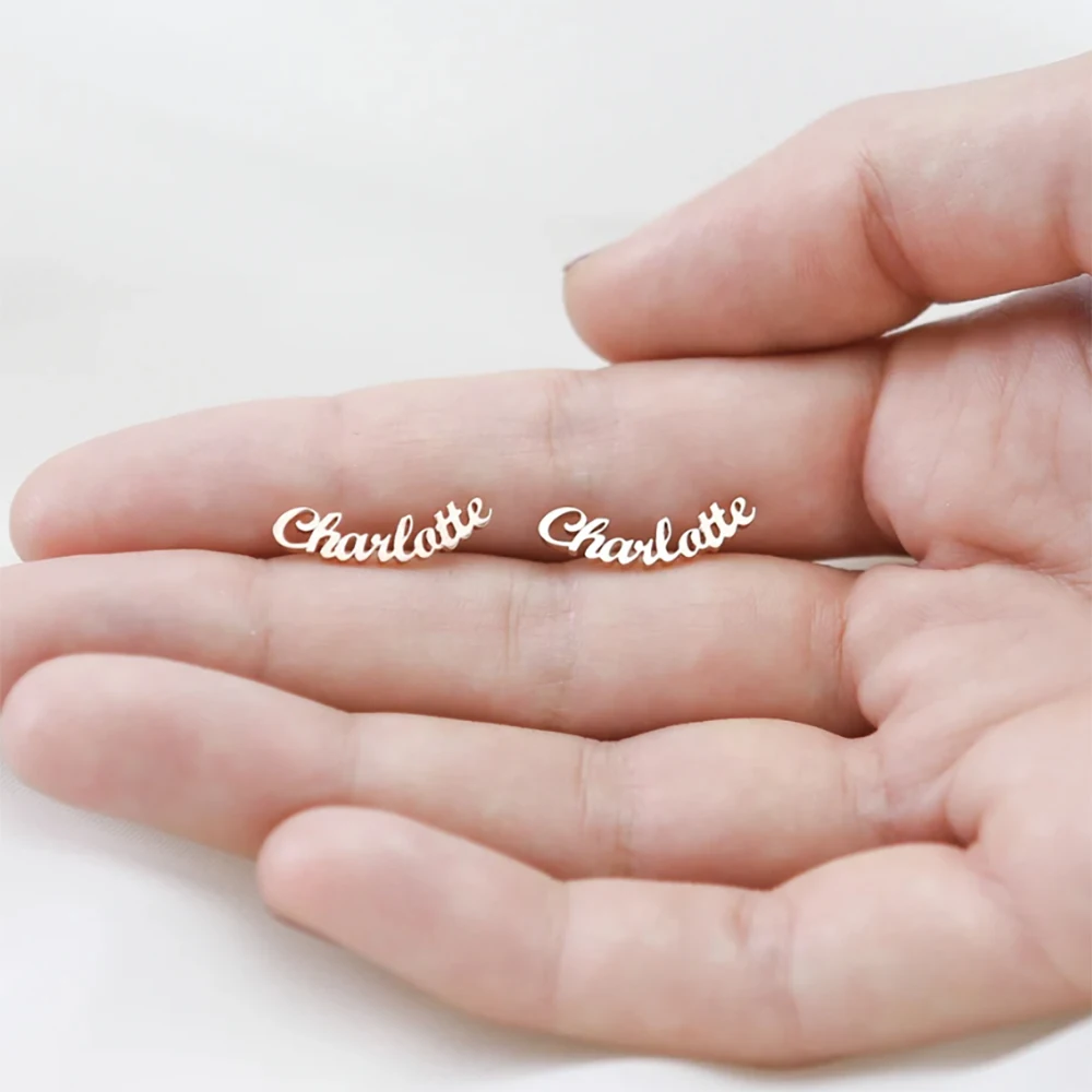 Персонализированные серьги с именем, модные минималистичные серьги из нержавеющей стали по индивидуальному заказу, женские украшения, подарки на День святого Валентина
Персонализированные серьги с именем, модные минималистичные серьги из нержавеющей стали по индивидуальному заказу, женские украшения, подарки на День святого Валентина