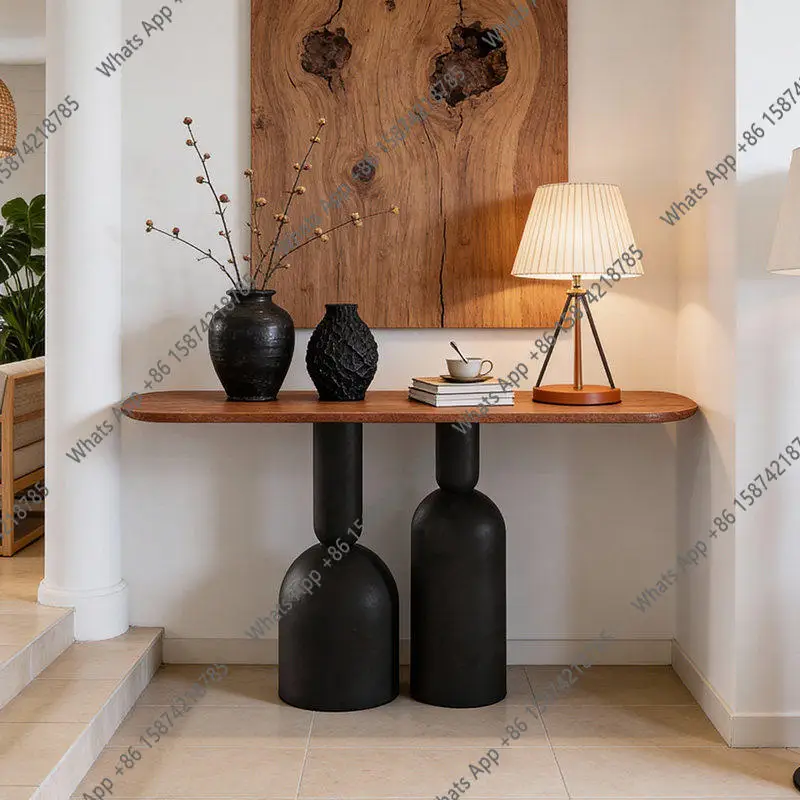 Medieval style natural travertine entrance table Extremely narrow entrance storage table Retro corridor Creative decoration entr
Medieval style natural travertine entrance table Extremely narrow entrance storage table Retro corridor Creative decoration entr
