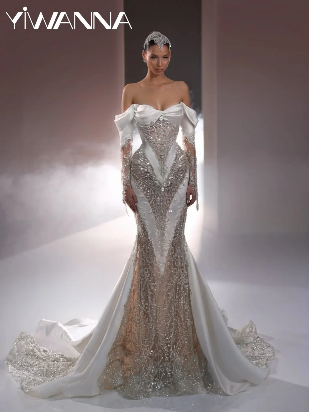 Luxury Embroidery Beaded Wedding Dress Stunning Off Shoulder Bridal Gown Customized Glamorous Dresses For Bride
Luxury Embroidery Beaded Wedding Dress Stunning Off Shoulder Bridal Gown Customized Glamorous Dresses For Bride