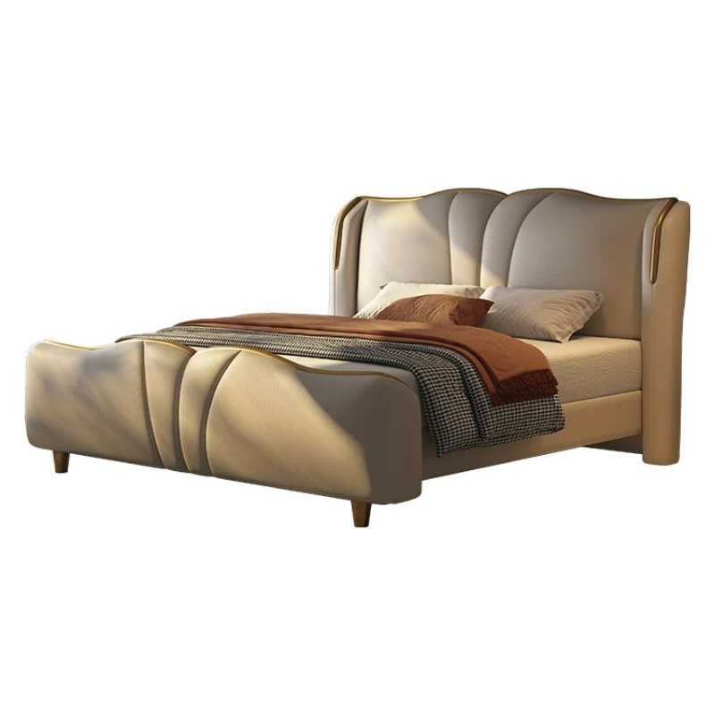 Leather head, cowhide, Italian light luxury master bedroom, double bed, 1.8m large villa, large flat floor wedding bed
Leather head, cowhide, Italian light luxury master bedroom, double bed, 1.8m large villa, large flat floor wedding bed