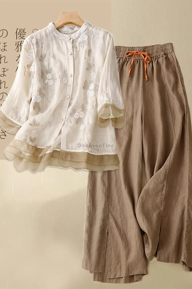 2026 new chinese retro national style cotton linen suit women summer new patchwork loose tang suit wide-leg pants two-piece set
2026 new chinese retro national style cotton linen suit women summer new patchwork loose tang suit wide-leg pants two-piece set