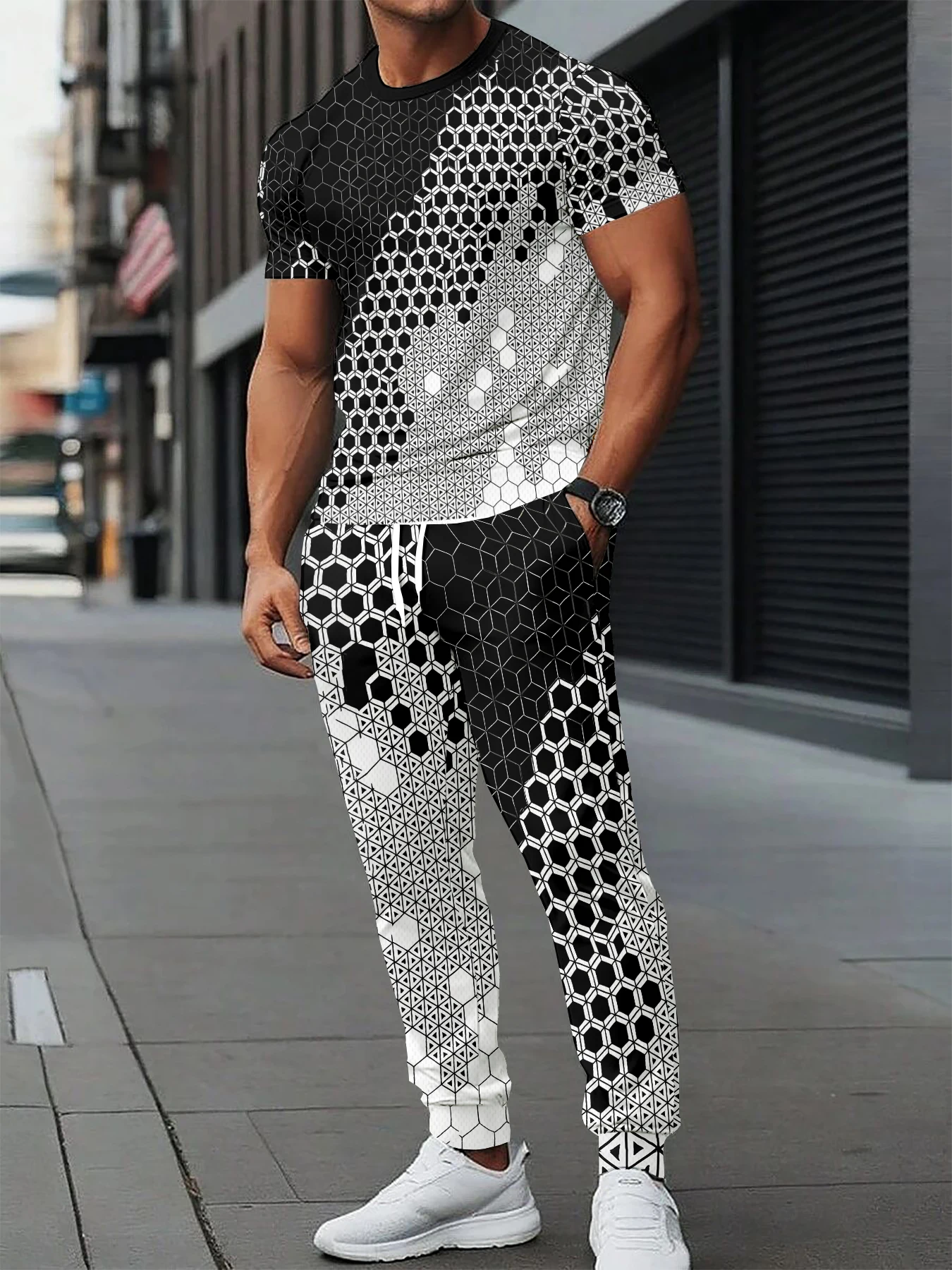 2026 Summer New Men's Short-Sleeved Long Pants Set with 3D Pattern Printing for Street Casual Fashion Soft and Comfortable
2026 Summer New Men's Short-Sleeved Long Pants Set with 3D Pattern Printing for Street Casual Fashion Soft and Comfortable