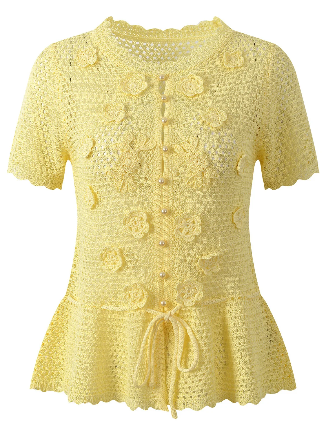 Sweet Style Short Sleeve Knitted Top Women's Fashion Design Embroidery Waist Cinched High End European Goods Handmade Beaded ...
Sweet Style Short Sleeve Knitted Top Women's Fashion Design Embroidery Waist Cinched High End European Goods Handmade Beaded ...