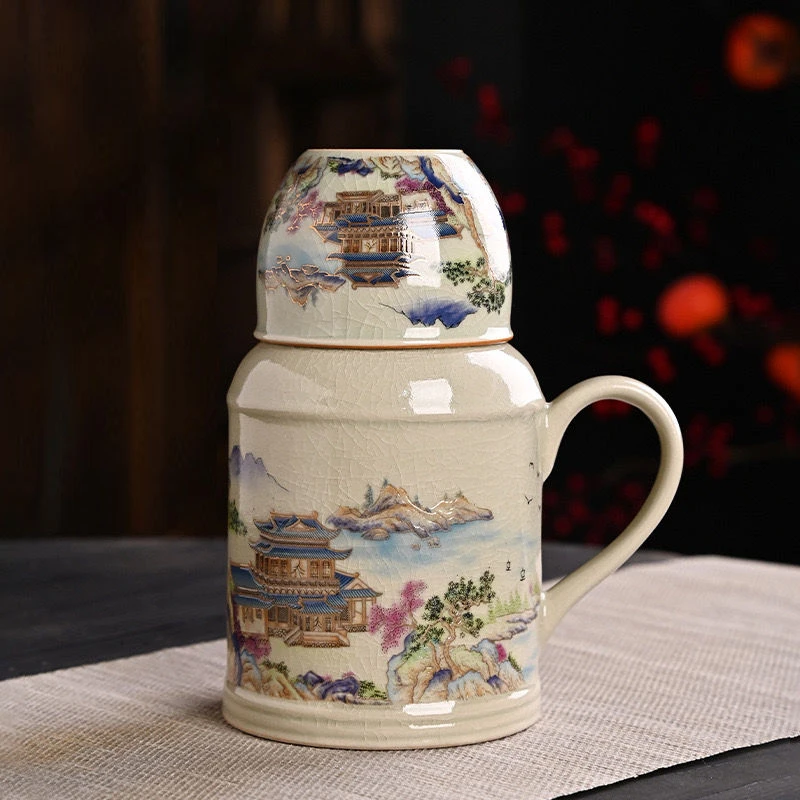 450ml Ruyao blue and white small warm pot mug with cover Chinese household tea cup office warm water bottle drinking cup
450ml Ruyao blue and white small warm pot mug with cover Chinese household tea cup office warm water bottle drinking cup