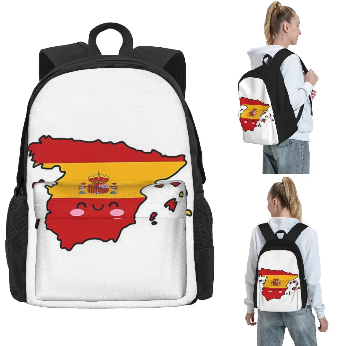 Spain Flag Map Smile With Love Backpack Hot Sale Daypack Large Capacity Children BookBag School Bag Shoulder Bags for Men Women
Spain Flag Map Smile With Love Backpack Hot Sale Daypack Large Capacity Children BookBag School Bag Shoulder Bags for Men Women