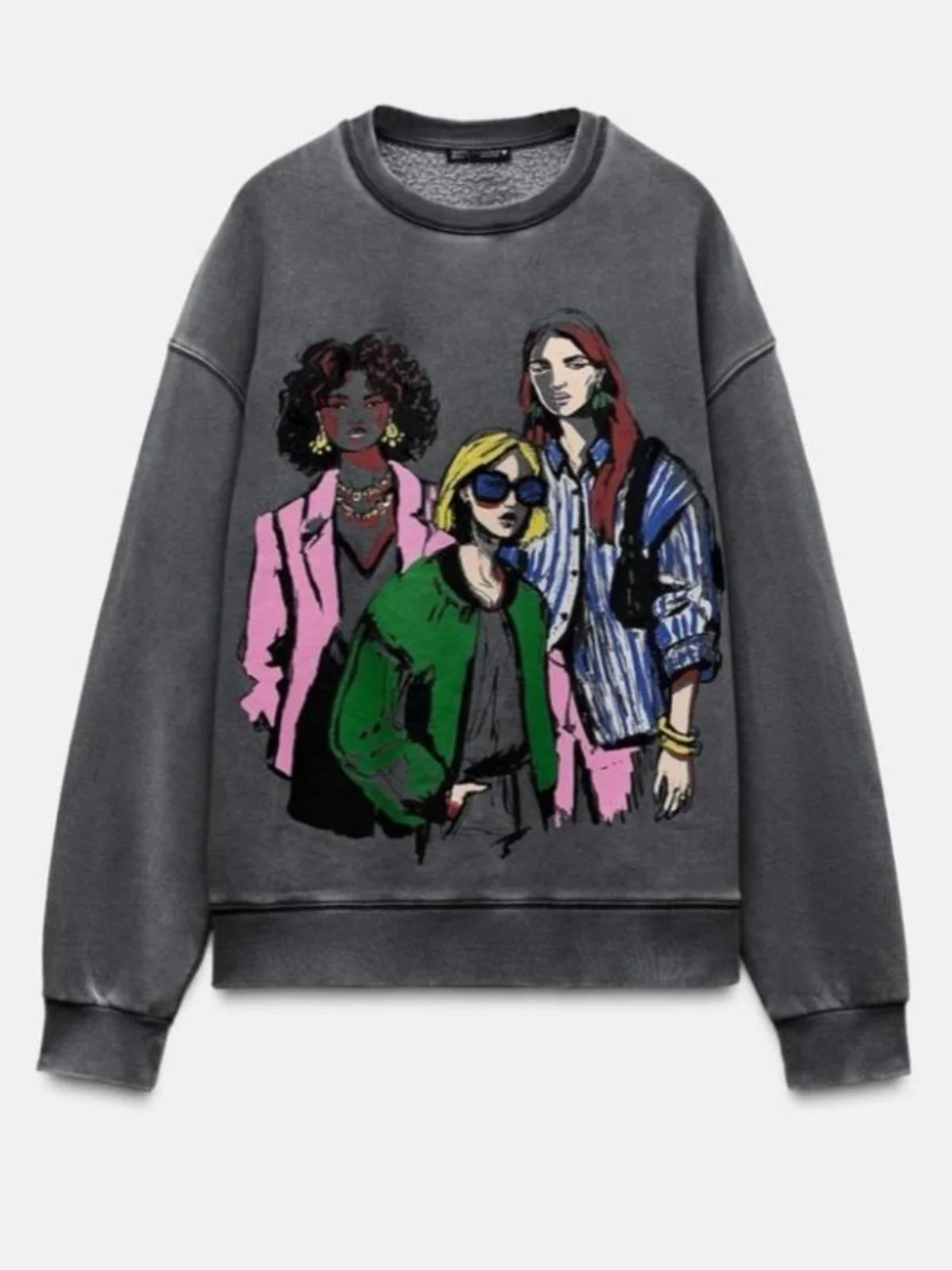 Sweet Loose Fleece Lined Printed round Neck Sweatshirt Women's Spring Autumn New Arrival Anti Aging Girl's Clothing
Sweet Loose Fleece Lined Printed round Neck Sweatshirt Women's Spring Autumn New Arrival Anti Aging Girl's Clothing