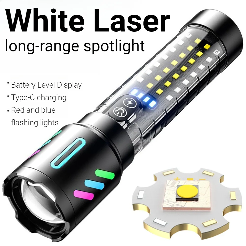 Супер яркий светодиодный фонарик Type-C, перезаряжаемый зум, флуоресцентная полоса, фонарик со встроенной батареей, аварийно-спасательный свет
Супер яркий светодиодный фонарик Type-C, перезаряжаемый зум, флуоресцентная полоса, фонарик со встроенной батареей, аварийно-спасательный свет