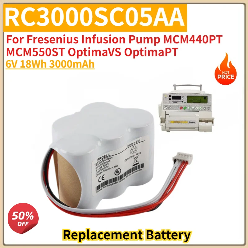 RC3000SC05AA High Quality Battery 6V 3000mAh For Fresenius Infusion Pump MCM440PT MCM550ST OptimaVS OptimaPT Replacement Battery
RC3000SC05AA High Quality Battery 6V 3000mAh For Fresenius Infusion Pump MCM440PT MCM550ST OptimaVS OptimaPT Replacement Battery