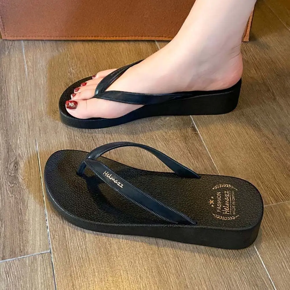 PVC Women Flip Flops Solid Color Thick Heel Seaside Sandals EU36-40 Waterproof Vacation Beach Slippers Summer
PVC Women Flip Flops Solid Color Thick Heel Seaside Sandals EU36-40 Waterproof Vacation Beach Slippers Summer