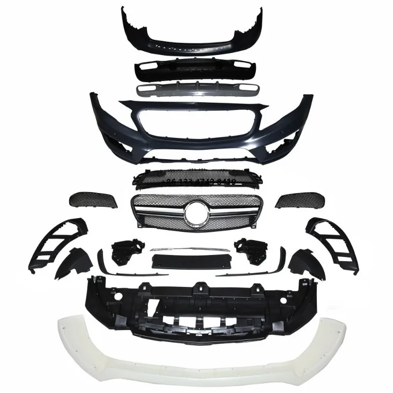 PP material body kit includes front and rear bumpers and grille exhaust pipes for wheel trim side bars
PP material body kit includes front and rear bumpers and grille exhaust pipes for wheel trim side bars