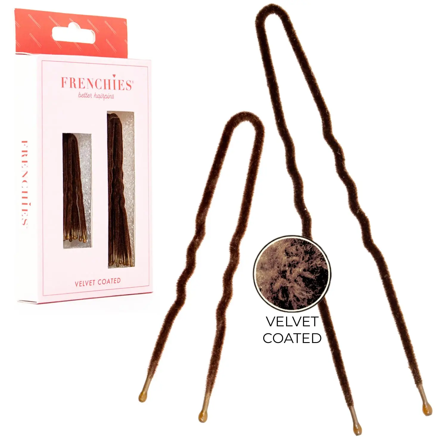 Velvet Coated French Hair Pins, Non Slip Bobby Pins for Women, Brown, 20 Count
Velvet Coated French Hair Pins, Non Slip Bobby Pins for Women, Brown, 20 Count
