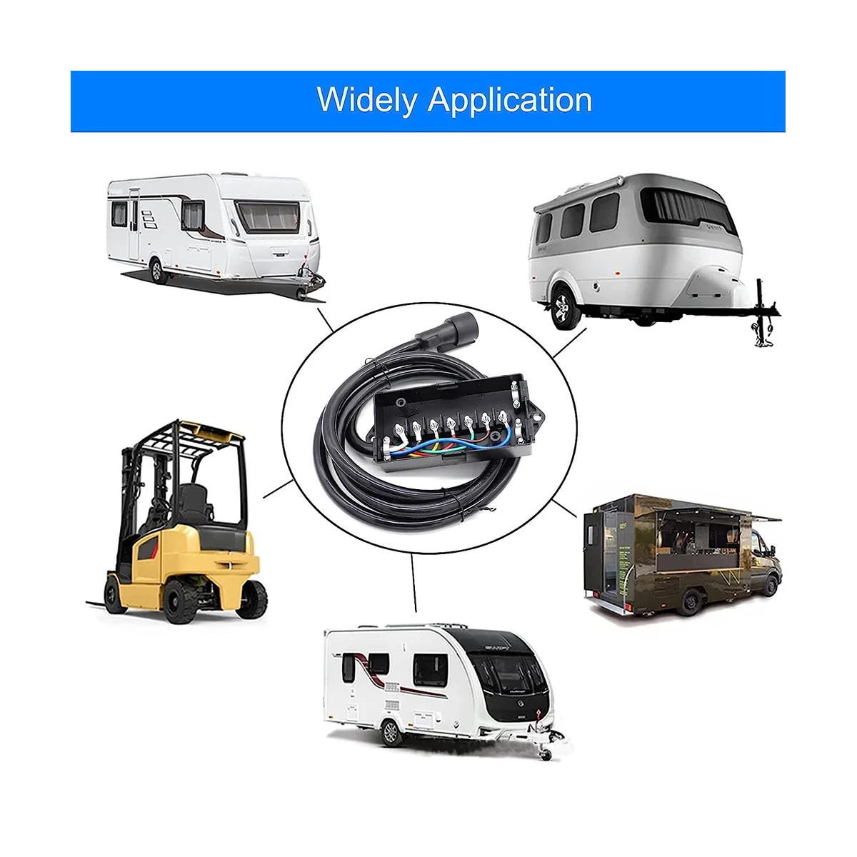 8 Foot 7 Pin Trailer Plug Wiring Harness 7 Way RV Trailer Cord Wire with 7 Gang Waterproof Junction Box
8 Foot 7 Pin Trailer Plug Wiring Harness 7 Way RV Trailer Cord Wire with 7 Gang Waterproof Junction Box