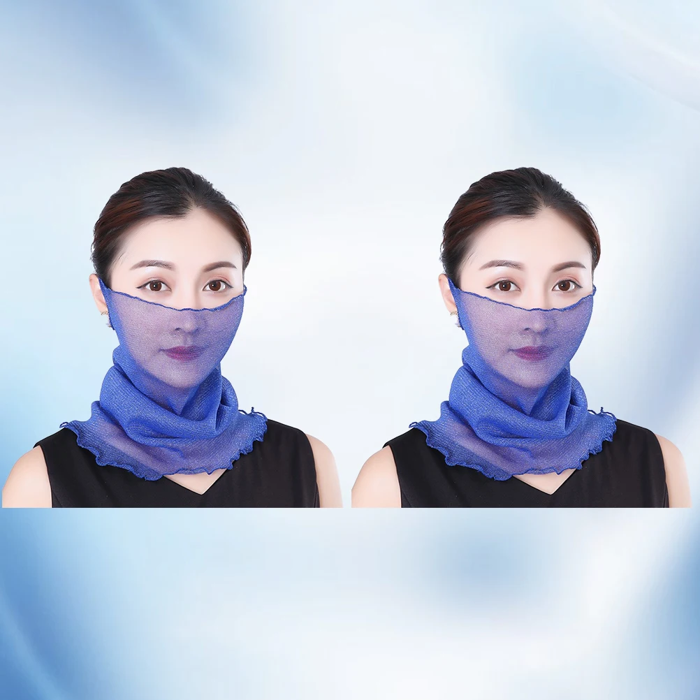 2pcs Summer Sunscreen Veil Women Scarf Face Neck Mask Blue Student Thin Protective Bib Lightweight Anti UV Dust Wind
2pcs Summer Sunscreen Veil Women Scarf Face Neck Mask Blue Student Thin Protective Bib Lightweight Anti UV Dust Wind
