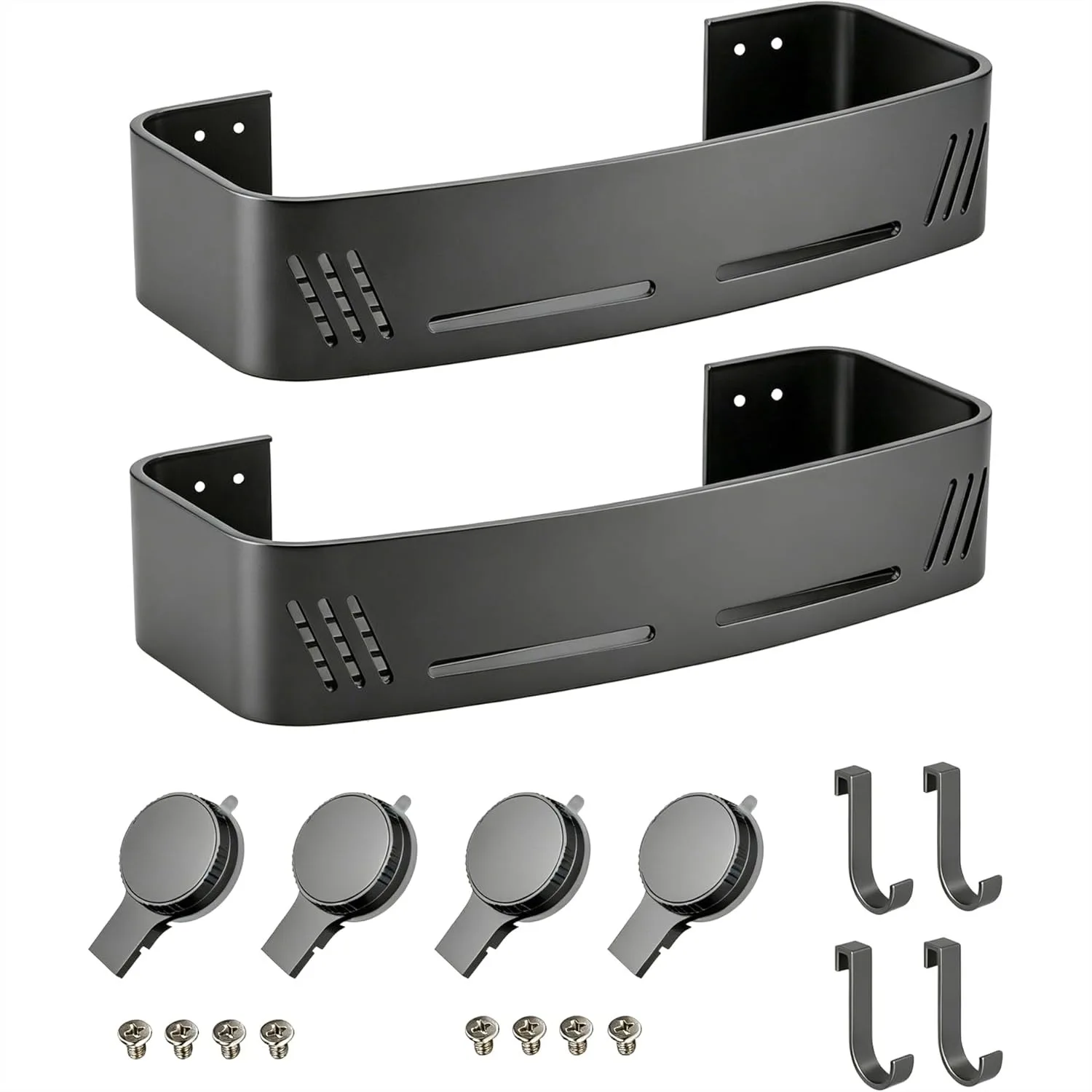 2-Pack Shower Caddy with Suction Cups, No Drilling Rustproof Aluminum Bathroom Organizer for Inside Shower, Gun Grey
2-Pack Shower Caddy with Suction Cups, No Drilling Rustproof Aluminum Bathroom Organizer for Inside Shower, Gun Grey