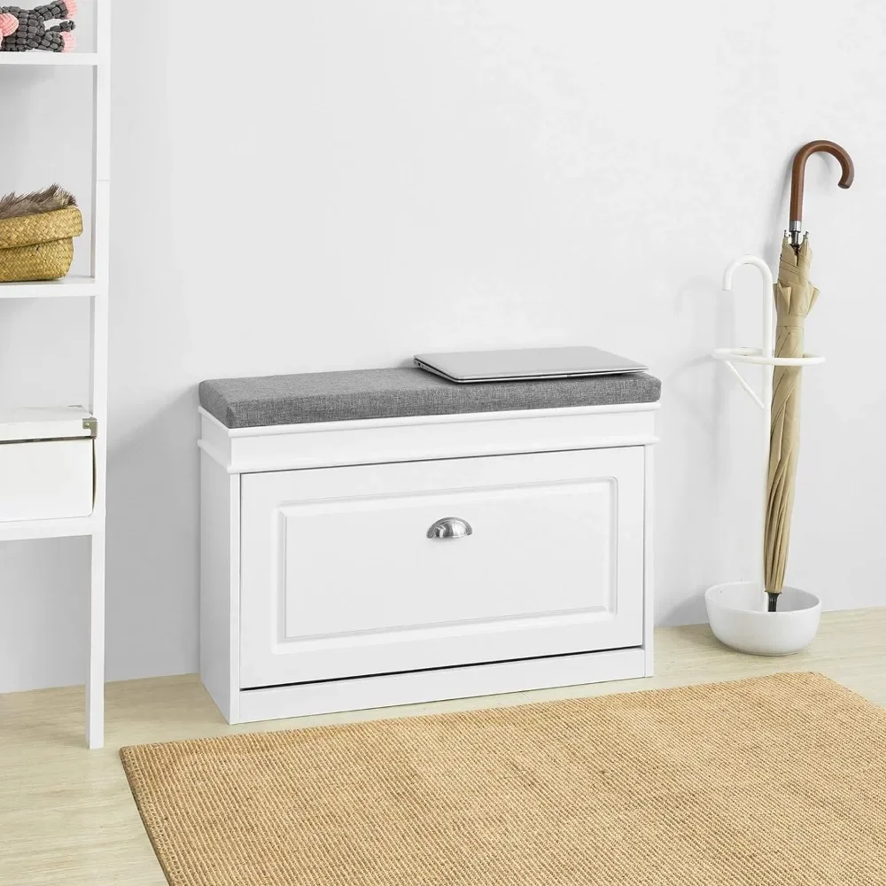 Hallway Shoe Bench Shoe Rack Shoe Cabinet with Flip-Drawer and Seat Cushion, Engineered Wood, for The Hallway, Living Room, Etc
Hallway Shoe Bench Shoe Rack Shoe Cabinet with Flip-Drawer and Seat Cushion, Engineered Wood, for The Hallway, Living Room, Etc