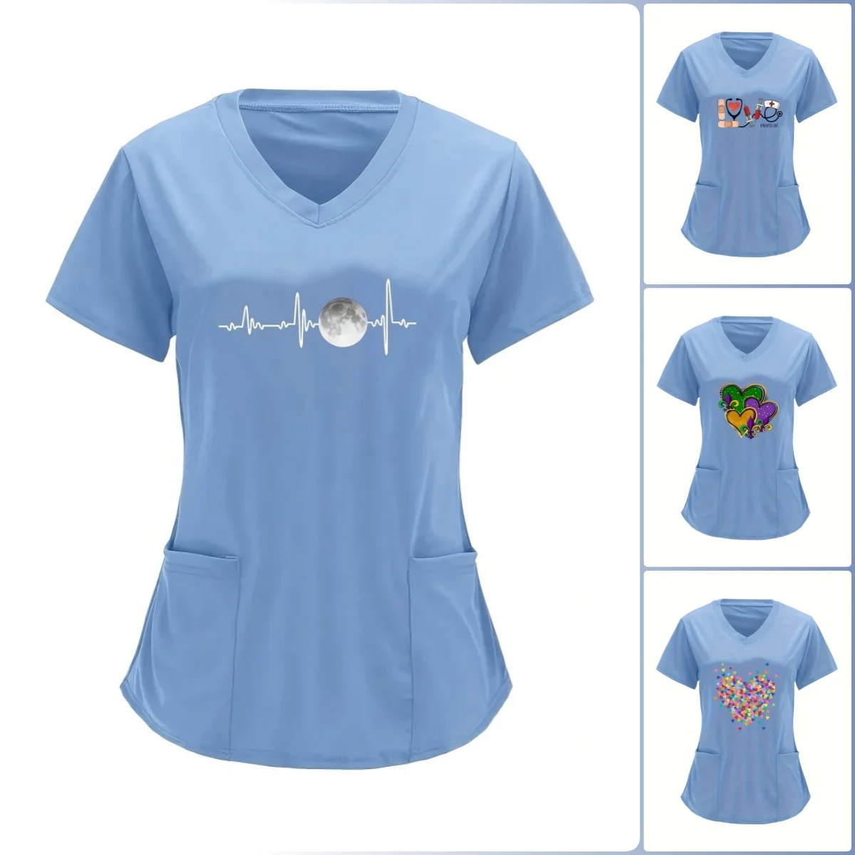 Moon Print Crew Neck T-Shirt for Women - Casual Short Sleeve Tee for Spring & Summer Summer Short Sleeved Harajuku Streetwear
Moon Print Crew Neck T-Shirt for Women - Casual Short Sleeve Tee for Spring & Summer Summer Short Sleeved Harajuku Streetwear