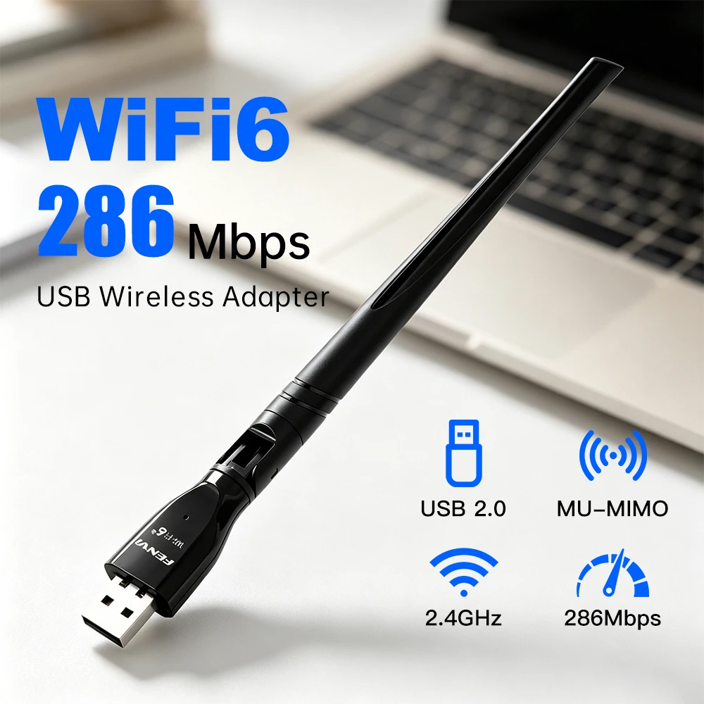 FENVI WIFI6 AX300Pro USB Adapter 2.4G 286Mbps AIC88DC 802.11ax Wireless Network Card for PC Laptop Windows 10/11 Driver Free
FENVI WIFI6 AX300Pro USB Adapter 2.4G 286Mbps AIC88DC 802.11ax Wireless Network Card for PC Laptop Windows 10/11 Driver Free