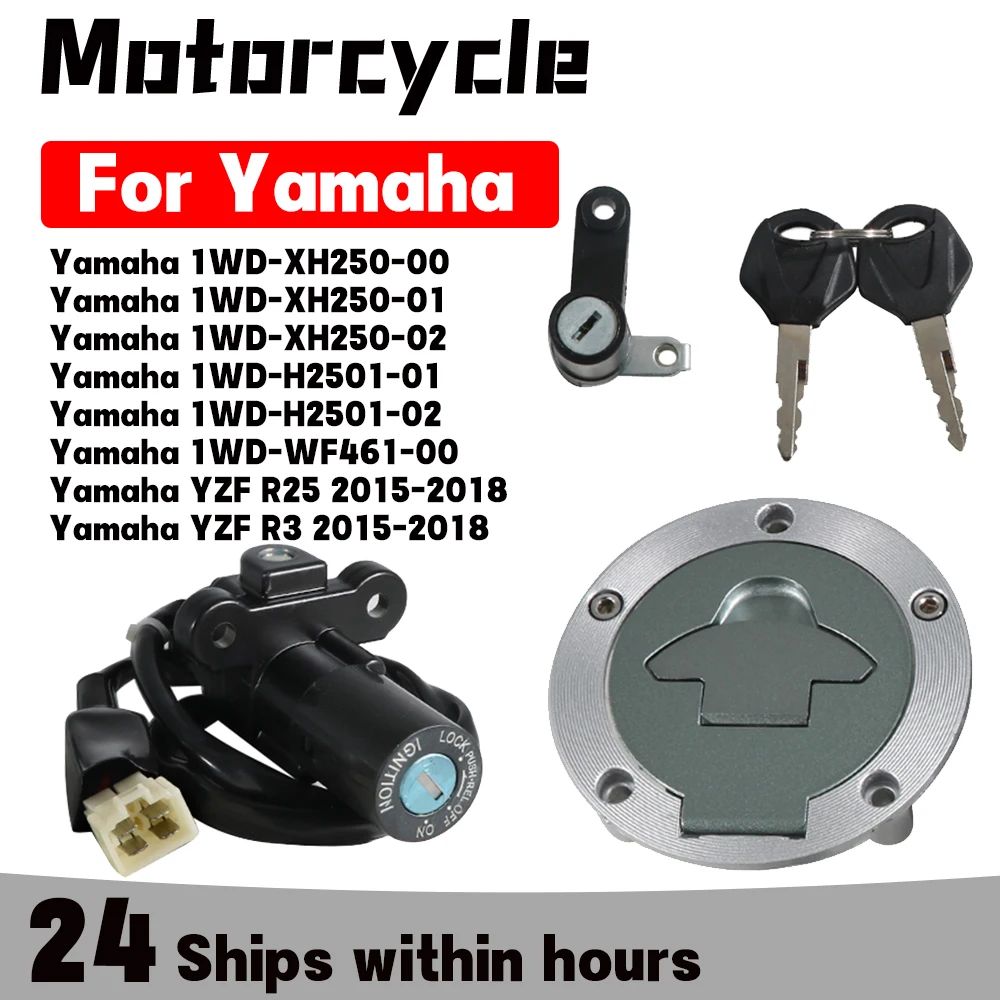 Ignition Key Switch Fuel Gas Cap Seat Lock Kit For Yamaha YZF R3 R25 1WD-H2501-02 1WD-WF461-00 1WD-XH250-00 1WD-XH250-01
Ignition Key Switch Fuel Gas Cap Seat Lock Kit For Yamaha YZF R3 R25 1WD-H2501-02 1WD-WF461-00 1WD-XH250-00 1WD-XH250-01