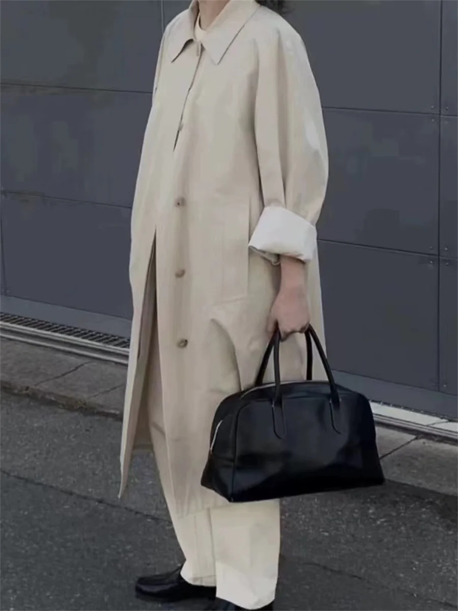 100% Cotton Wommen Single Breasted Windbreaker Jacket Turn-Down Collar Solid Color Fashion Pockets Lady Long Coat Early Autumn
100% Cotton Wommen Single Breasted Windbreaker Jacket Turn-Down Collar Solid Color Fashion Pockets Lady Long Coat Early Autumn