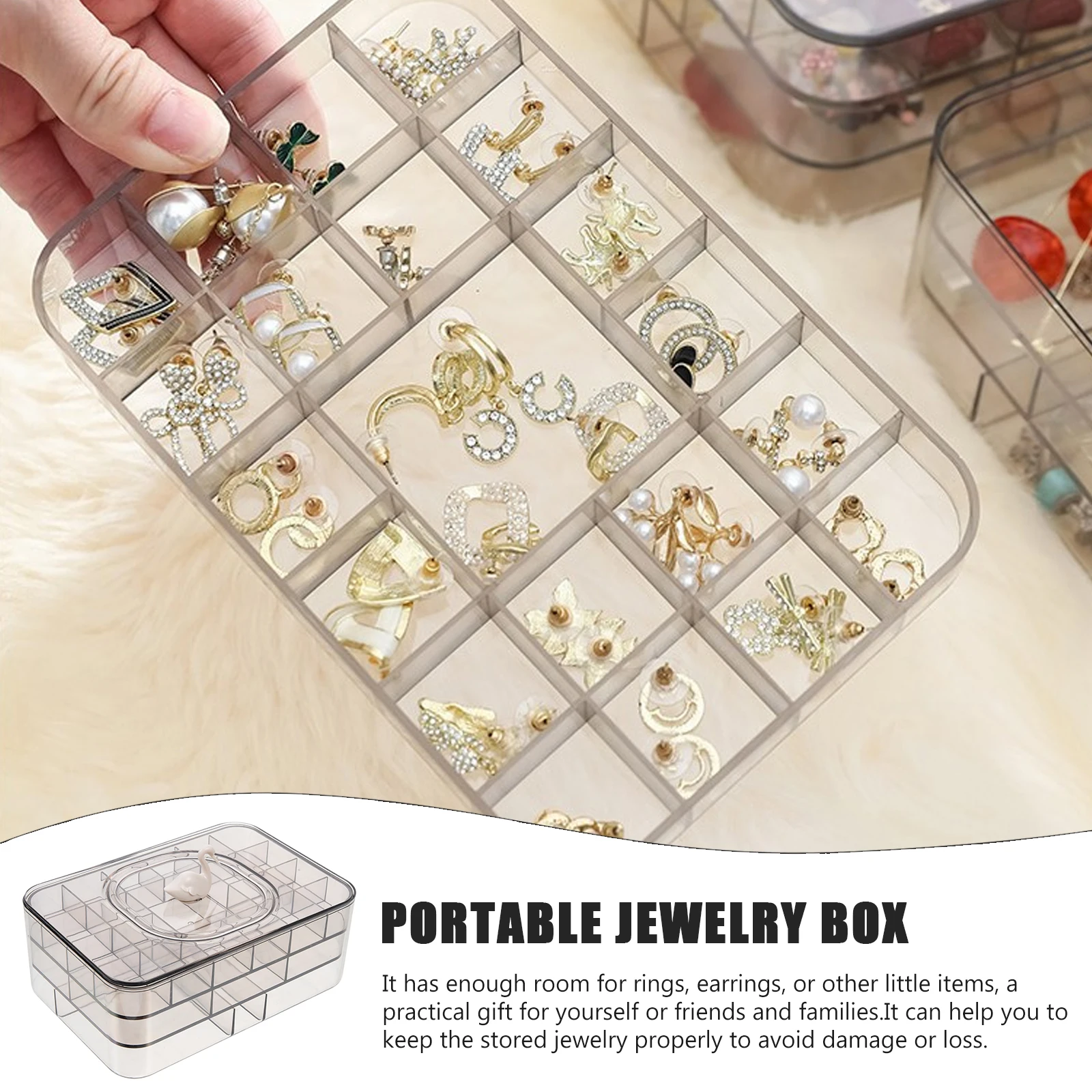 Jewelry Storage Box Trinkets Earrings Holder Small Boxes Organizer Case Abs Travel Container
Jewelry Storage Box Trinkets Earrings Holder Small Boxes Organizer Case Abs Travel Container