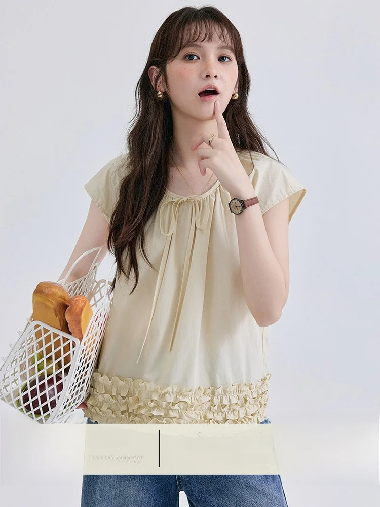 AMUU Original Design Pure Cotton Short Sleeve Shirt Women's Summer New Style Tie Neck Wood Grain Breathable Comfortable
AMUU Original Design Pure Cotton Short Sleeve Shirt Women's Summer New Style Tie Neck Wood Grain Breathable Comfortable