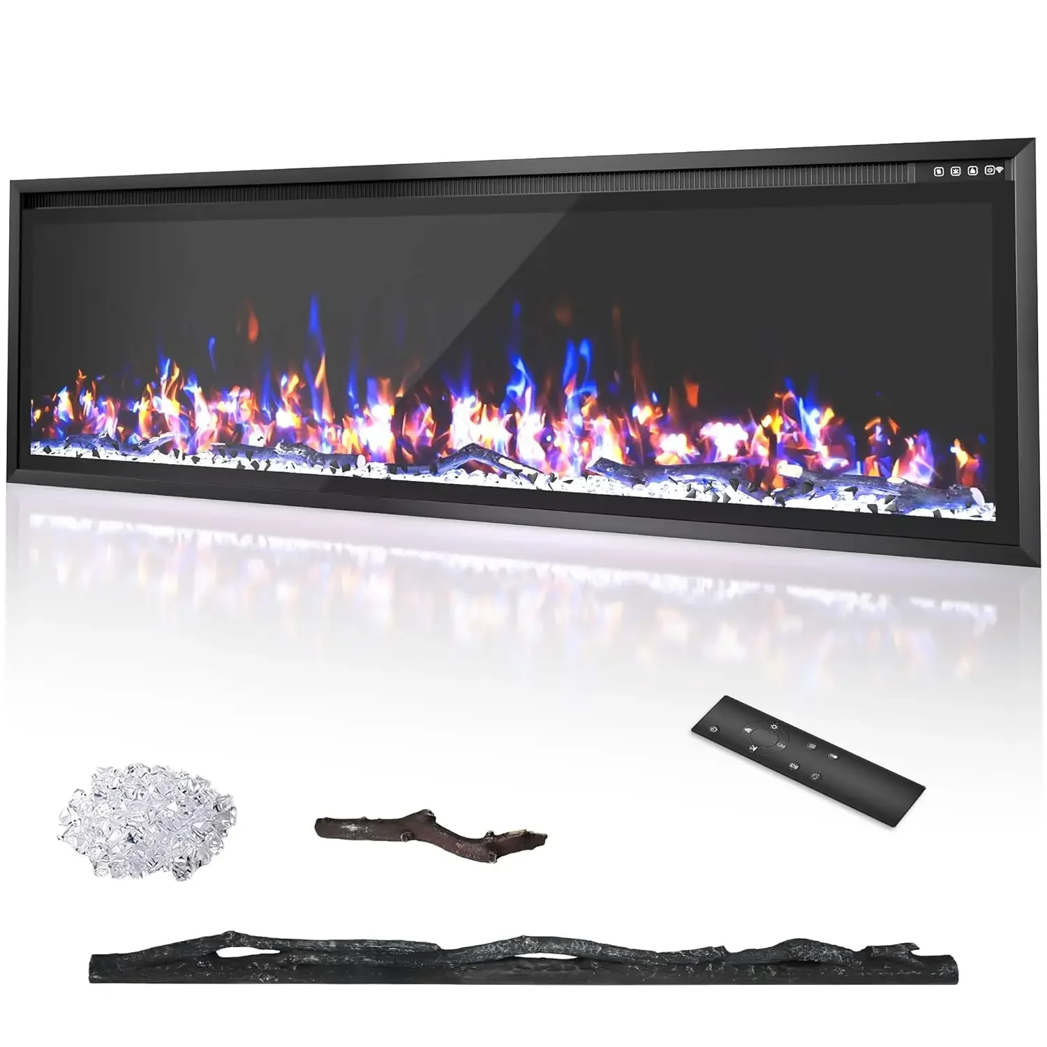 60'' Electric Fireplace Wall Mounted Fireplace Insert with Remote Control, Fireplace Heater for Living Room with Timer,, Custom
60'' Electric Fireplace Wall Mounted Fireplace Insert with Remote Control, Fireplace Heater for Living Room with Timer,, Custom