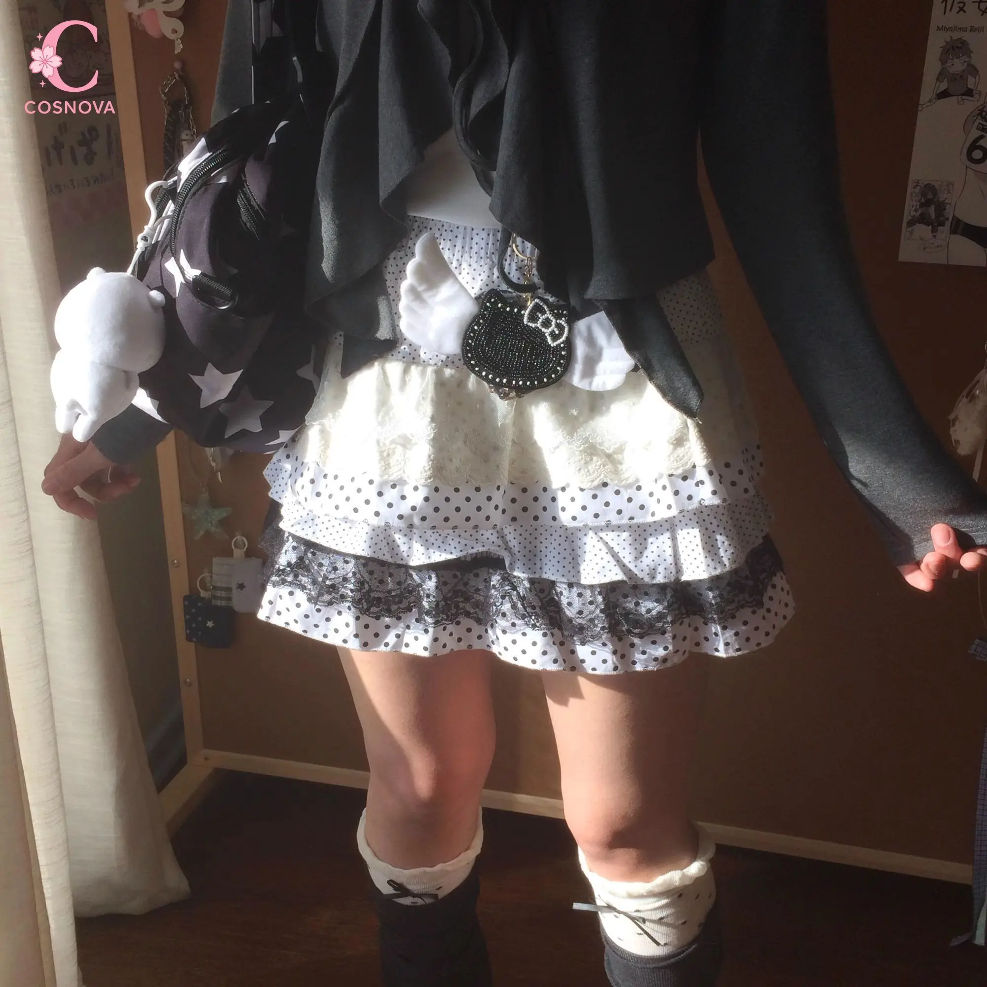Sweet Lolita Kawaii Retro Elastic Waist Lace Polka Dot Ruffle Mini Skirt Women Layered Cake Design Skirt Sweet Daily Casual Wear
Sweet Lolita Kawaii Retro Elastic Waist Lace Polka Dot Ruffle Mini Skirt Women Layered Cake Design Skirt Sweet Daily Casual Wear
