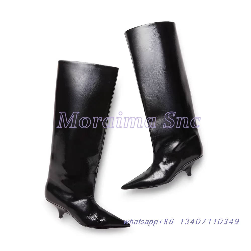 Pointed Toe Strange Low Heel Knee High Boots Patent Leather Black Solid Slip On Sexy Fashion Women's Long Boots Autumn Winter
Pointed Toe Strange Low Heel Knee High Boots Patent Leather Black Solid Slip On Sexy Fashion Women's Long Boots Autumn Winter