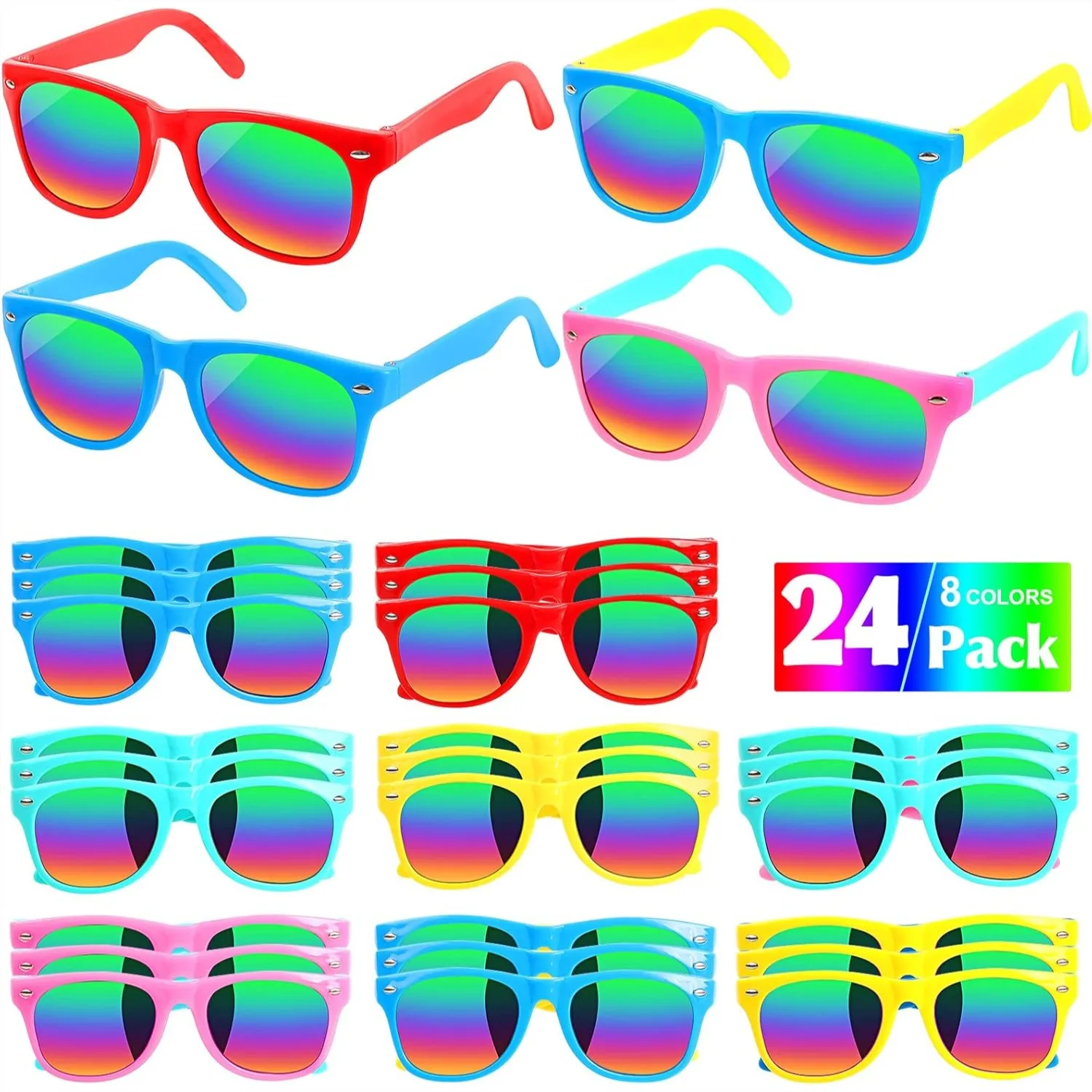 Kids Sunglasses Bulk 24 Pack Summer Party Favors For Boys Girls UV 400 Protection Neon Sunglasses For Pool Beach Party Great Gift For Birthday And Outdoor Activity Age 3-10
Kids Sunglasses Bulk 24 Pack Summer Party Favors For Boys Girls UV 400 Protection Neon Sunglasses For Pool Beach Party Great Gift For Birthday And Outdoor Activity Age 3-10