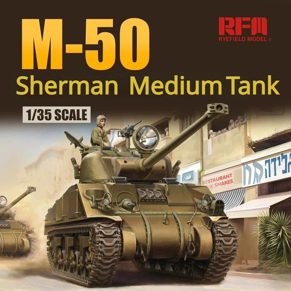 1/35 Ryefield Model RM5161 M-50 Sherman Medium Tank w/ Moving Suspension & Tracks Plastic Model Kit
1/35 Ryefield Model RM5161 M-50 Sherman Medium Tank w/ Moving Suspension & Tracks Plastic Model Kit