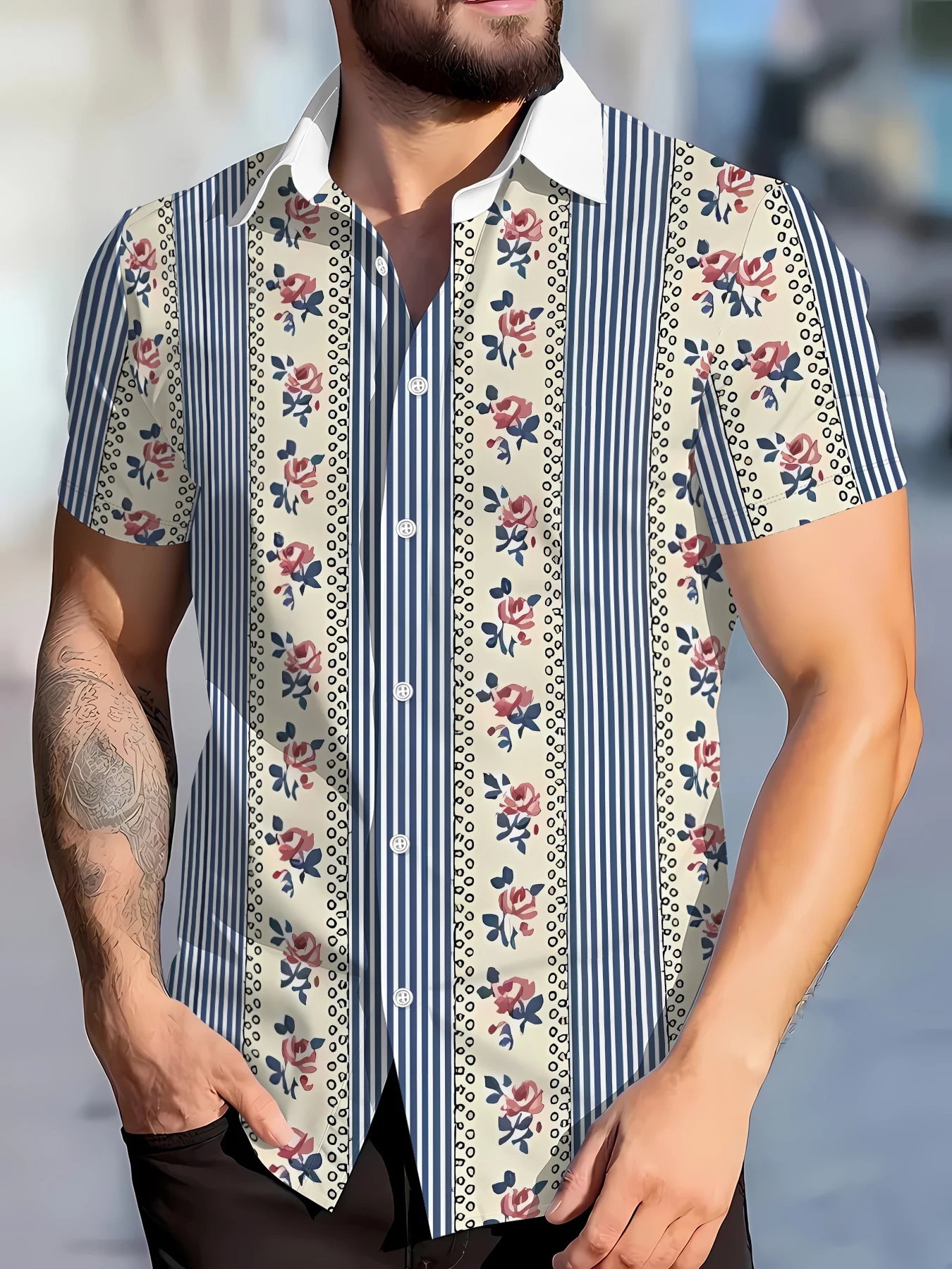 2026 Summer New Style Men's Short-Sleeved Shirt with 3D Patterned Print - Street Casual Fashion Comfortable Soft Breathable
2026 Summer New Style Men's Short-Sleeved Shirt with 3D Patterned Print - Street Casual Fashion Comfortable Soft Breathable
