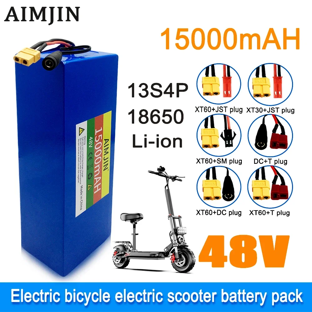 48V 15000mAh Electric Bike 18650 Lithium Battery 13S4P 500W Scooter Battery Pack Electric Bike Battery+54.6V 2A Charger
48V 15000mAh Electric Bike 18650 Lithium Battery 13S4P 500W Scooter Battery Pack Electric Bike Battery+54.6V 2A Charger