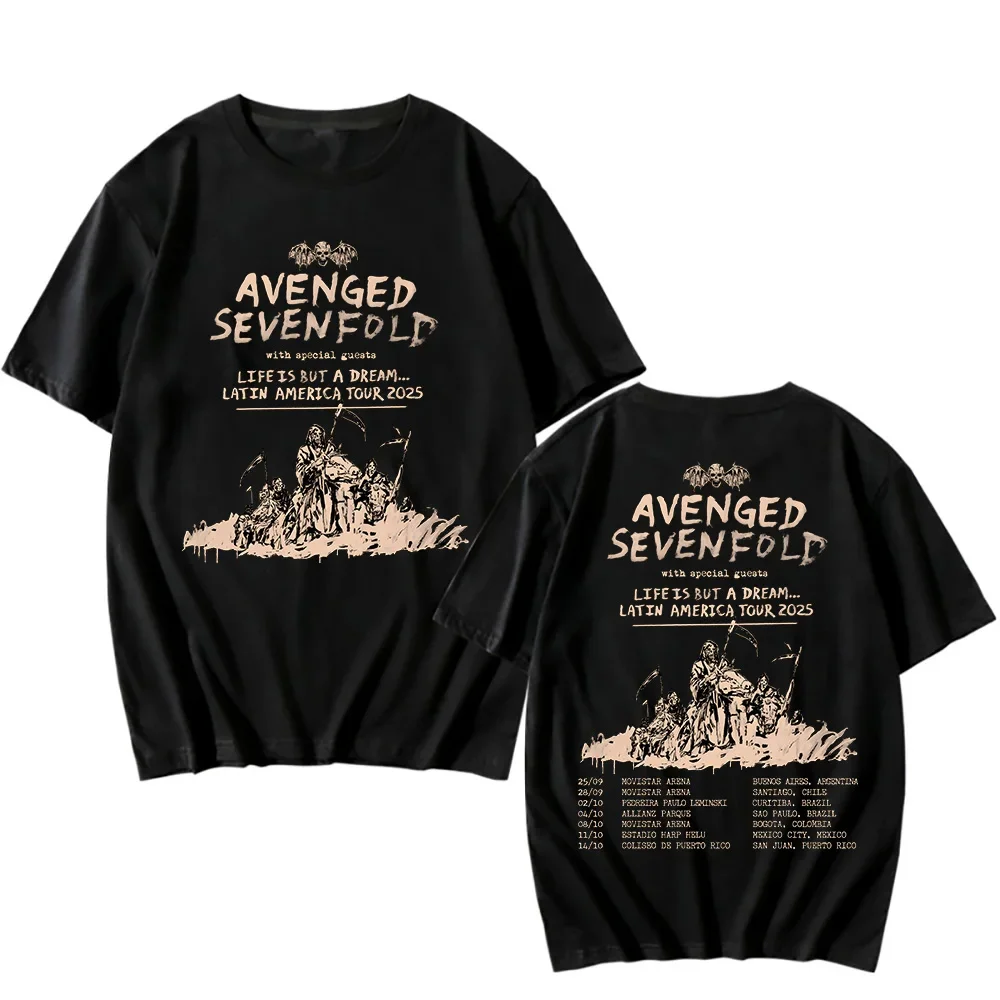 Latin America Tour 2025 Avenged Sevenfold Cheer Fans, футболки большого размера в стиле ретро, мужская одежда, новые хлопковые футболки унисекс, топы в стиле гранж 
Latin America Tour 2025 Avenged Sevenfold Cheer Fans, футболки большого размера в стиле ретро, мужская одежда, новые хлопковые футболки унисекс, топы в стиле гранж