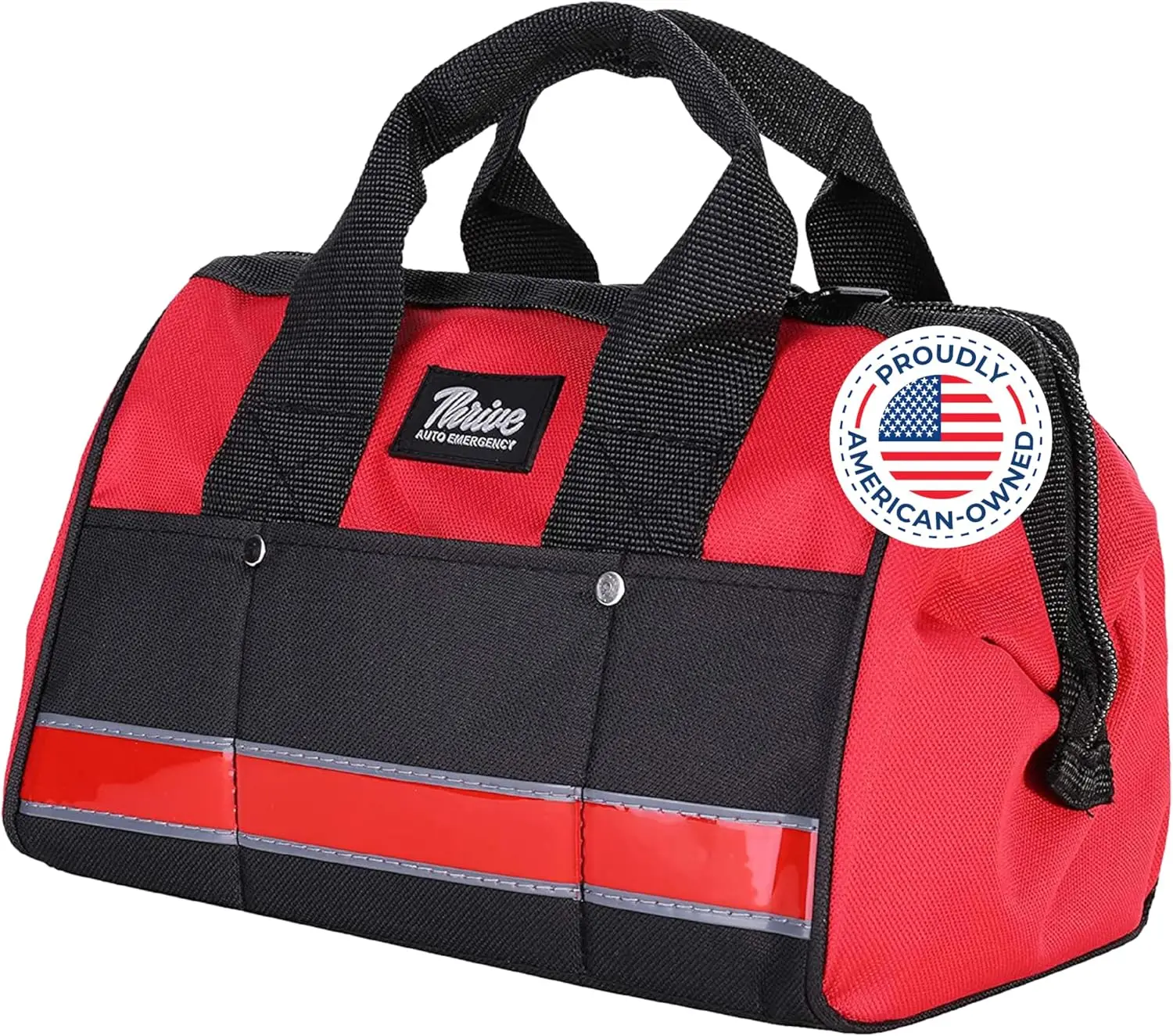 104-Piece Car Emergency Kit with Red Canvas Bag, Jumper Cables, Escape Hammer & Tire Gauge for Road Trips
104-Piece Car Emergency Kit with Red Canvas Bag, Jumper Cables, Escape Hammer & Tire Gauge for Road Trips