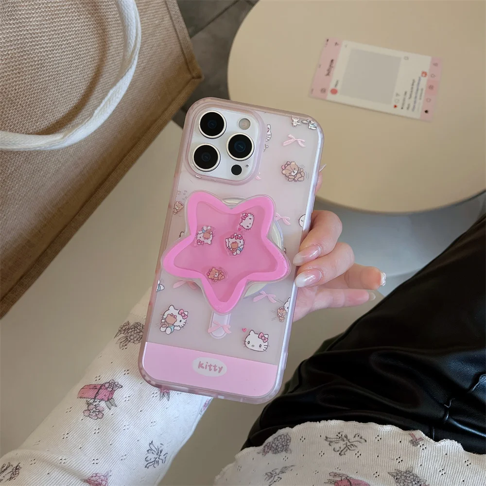 Cartoon Hello Kitty Bear star Magsafe Wireless Charge Case For iPhone 12 13 14 15 16 Pro Max Plus Mini KT Shake Magnetic Holder
Cartoon Hello Kitty Bear star Magsafe Wireless Charge Case For iPhone 12 13 14 15 16 Pro Max Plus Mini KT Shake Magnetic Holder