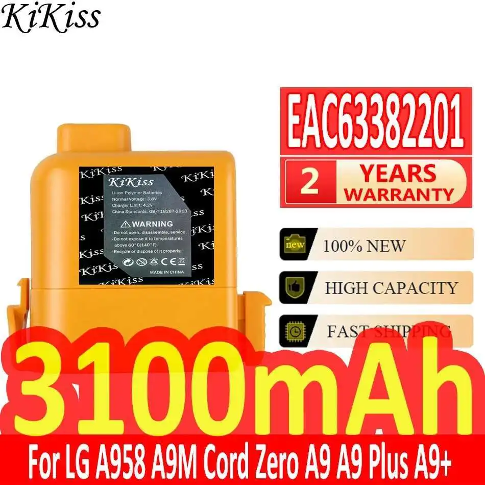 EAC63382201 Battery Reliable Power For LG A958 A9M Cord Zero A9plus A9 Plus A9+ A9PETNBED2X A9PETNBED A9MULTI2X A9MULTI 3100Mah
EAC63382201 Battery Reliable Power For LG A958 A9M Cord Zero A9plus A9 Plus A9+ A9PETNBED2X A9PETNBED A9MULTI2X A9MULTI 3100Mah