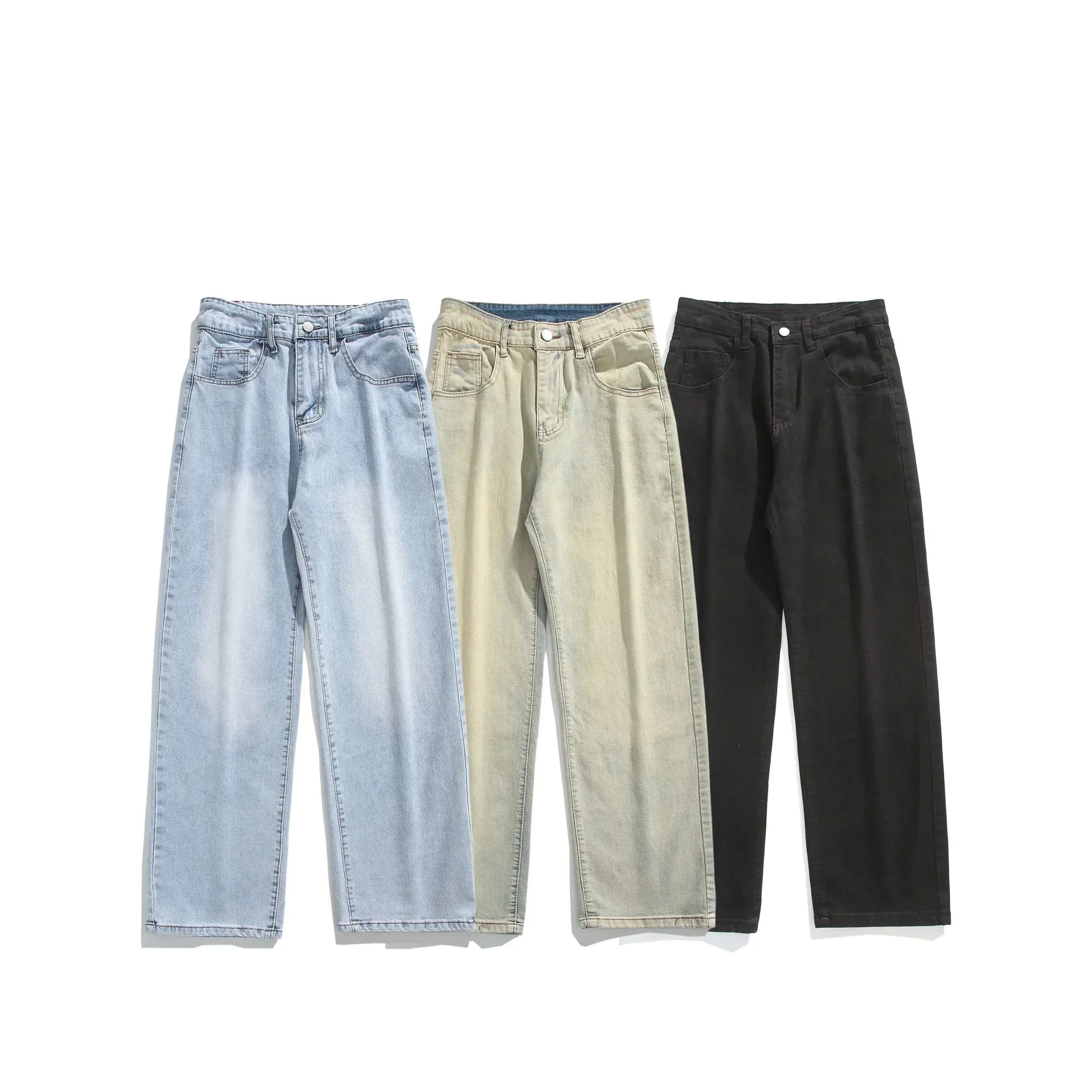 Новые эластичные расклешенные джинсы High Street, осень-зима, мужские модные винтажные брюки с эластичной резинкой на талии, широкие повседневные мужские джинсовые прямые брюки 
Новые эластичные расклешенные джинсы High Street, осень-зима, мужские модные винтажные брюки с эластичной резинкой на талии, широкие повседневные мужские джинсовые прямые брюки