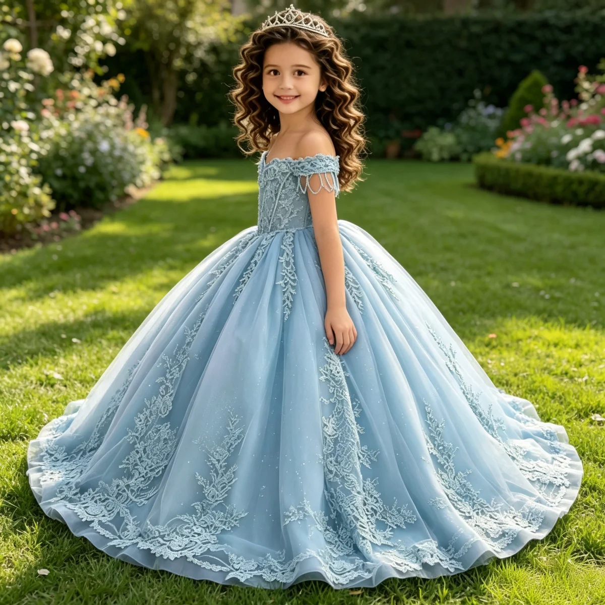 Custom Luxury Off Shoulder Lace Tassel Tulle Train Flower Girl Dress Wedding Gown for Kids Birthday Party Pageant Runway Formal
Custom Luxury Off Shoulder Lace Tassel Tulle Train Flower Girl Dress Wedding Gown for Kids Birthday Party Pageant Runway Formal