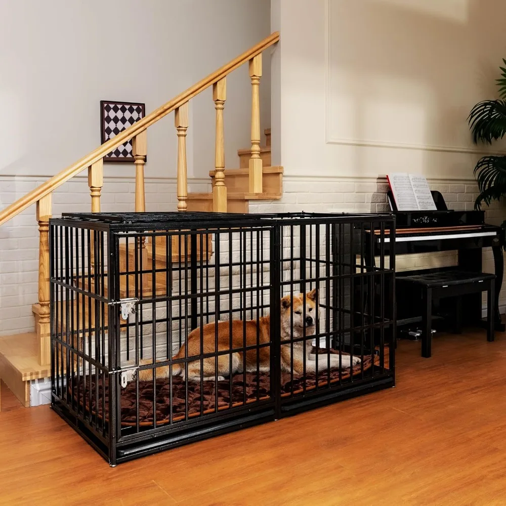 61 Inch Heavy Duty Dog Crates,Large Dog Crate Indestructible Steel Escape Proof Kennel, Indoor Double Door High Anxiety Cage, W
61 Inch Heavy Duty Dog Crates,Large Dog Crate Indestructible Steel Escape Proof Kennel, Indoor Double Door High Anxiety Cage, W