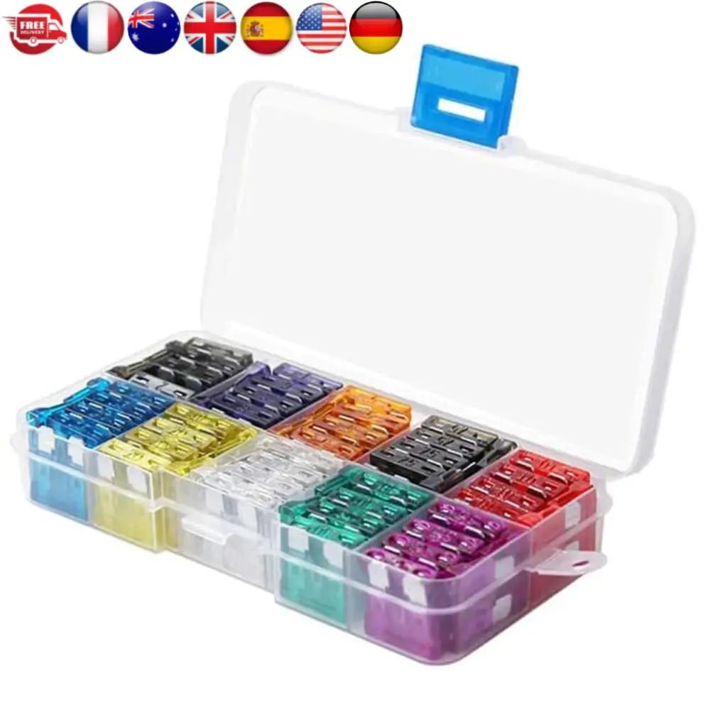 100Pcs Car Fuses 2A 3A 5A 7.5A 10A 10 Types Auto Fuse Kit 15A 20A 25A 30A 35A Blade Type Fuse Assorted Kit with Box
100Pcs Car Fuses 2A 3A 5A 7.5A 10A 10 Types Auto Fuse Kit 15A 20A 25A 30A 35A Blade Type Fuse Assorted Kit with Box