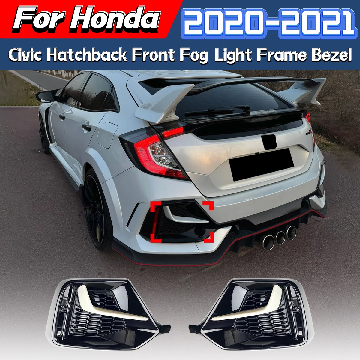For Honda Civic Hatchback 2020 2021 Rear Bumper Fog Light Frame Baffle Cover Bottom Protective Cover Decoration Modification Kit
For Honda Civic Hatchback 2020 2021 Rear Bumper Fog Light Frame Baffle Cover Bottom Protective Cover Decoration Modification Kit