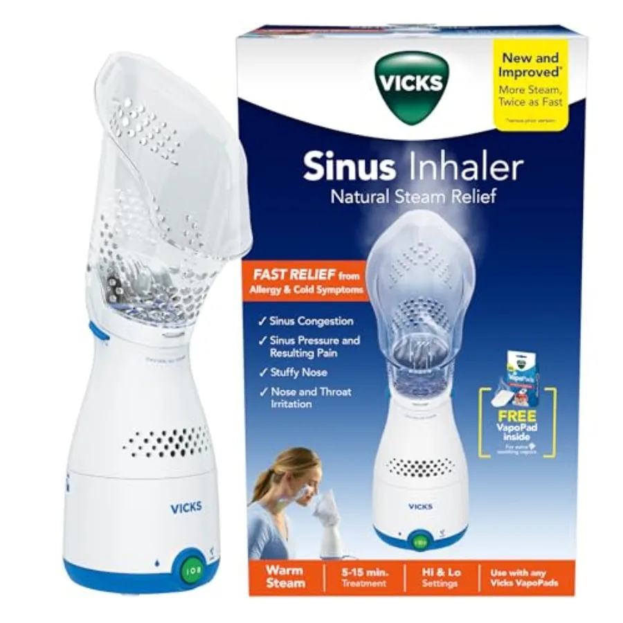 Vicks Sinus Inhaler Plug-in n-Medicated Steam Inhaler for Sinus Relief Allergies Congestion and Colds Vocal Steamer Soothes Nas
Vicks Sinus Inhaler Plug-in n-Medicated Steam Inhaler for Sinus Relief Allergies Congestion and Colds Vocal Steamer Soothes Nas