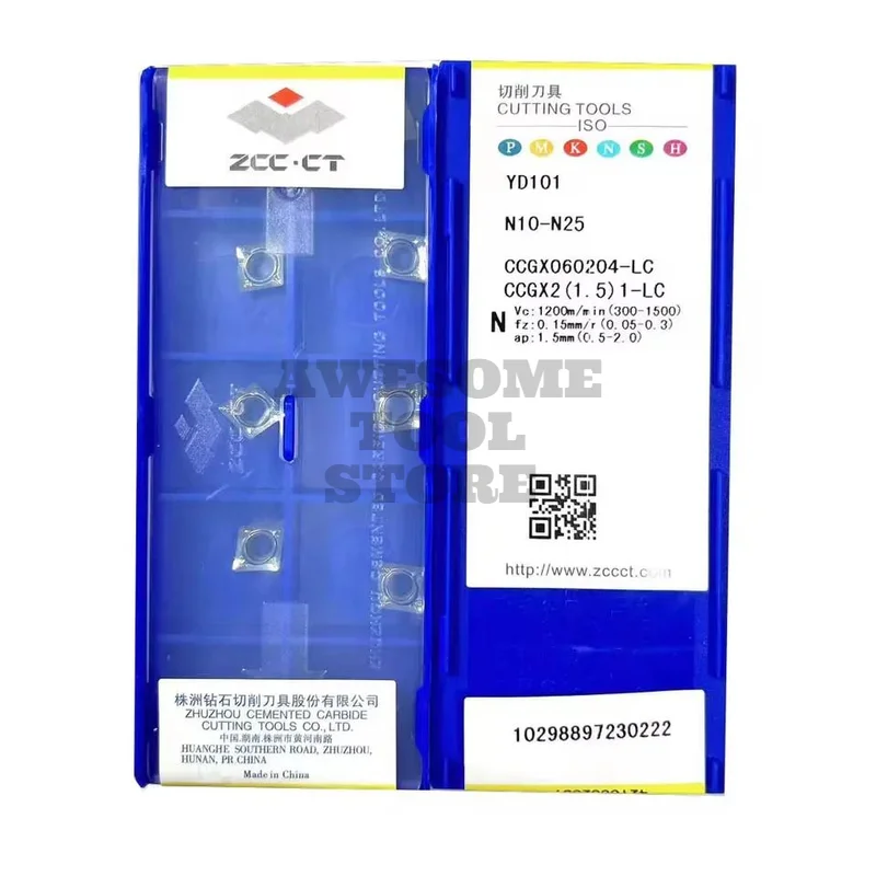 ZCCCT Original YD101 Carbide Insert CNC Cutting Tools with CCGX060202-LC CCGX060204-LC CCGX09T302-LC CCGX09T304-LC CCGX120408-LC
ZCCCT Original YD101 Carbide Insert CNC Cutting Tools with CCGX060202-LC CCGX060204-LC CCGX09T302-LC CCGX09T304-LC CCGX120408-LC
