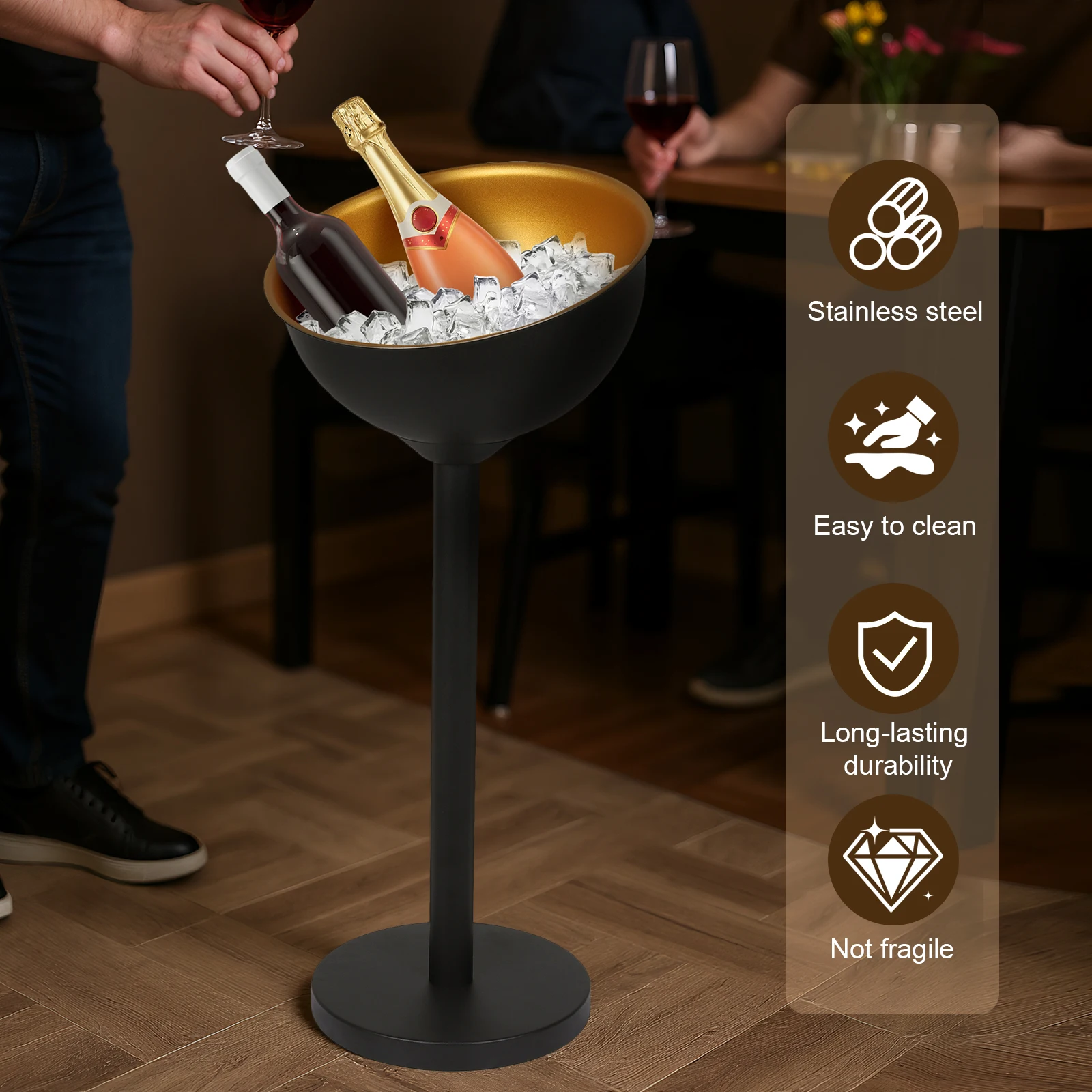 12L Champagne Bucket with Stand Wine Chiller Bucket Stainless Steel for Wedding KTV Club BBQ Party Home Outdoor
12L Champagne Bucket with Stand Wine Chiller Bucket Stainless Steel for Wedding KTV Club BBQ Party Home Outdoor