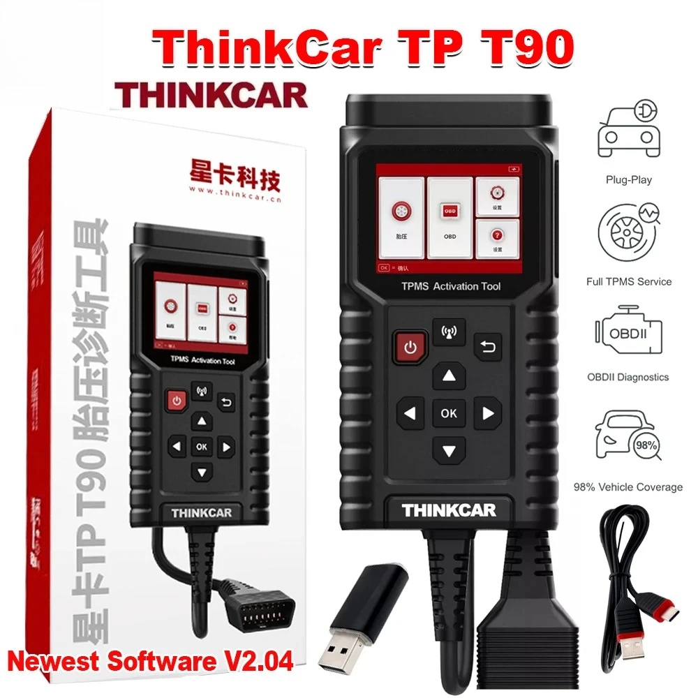 ThinkCar TP T90 Pro THINKTPMS V2.04 TPMS Programmer OBD2 Car Diagnose Fault Code Car Tire Pressure Tool TPMS Sensor Service Tool
ThinkCar TP T90 Pro THINKTPMS V2.04 TPMS Programmer OBD2 Car Diagnose Fault Code Car Tire Pressure Tool TPMS Sensor Service Tool